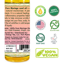 Load image into Gallery viewer, Moringa Seed Oil, 100% Pure, Cold-Pressed 3.4oz Food Grade
