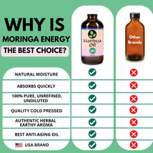 Load image into Gallery viewer, Moringa Oil 8oz Glass Bottle - 100% Pure, Cold - Pressed, Food Grade Edible - Moringa Energy Life