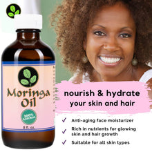 Load image into Gallery viewer, Moringa Oil 8oz Glass Bottle - 100% Pure, Cold - Pressed, Food Grade Edible - Moringa Energy Life
