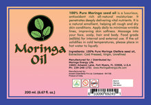 Load image into Gallery viewer, Moringa Seed Oil 6.67oz (200ml) 100% Pure, Cold Pressed & Food Grade - Moringa Energy Life