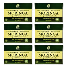 Load image into Gallery viewer, Moringa Soap Bar with Chia seeds, 6-pack