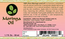 Load image into Gallery viewer, Moringa Seed Oil, 100% Pure, Cold-Pressed 1.7oz Food Grade
