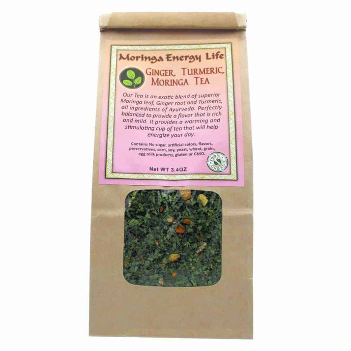 Moringa Ginger & Turmeric Tea, Loose Leaf 3.4 oz - Moringa Energy Life