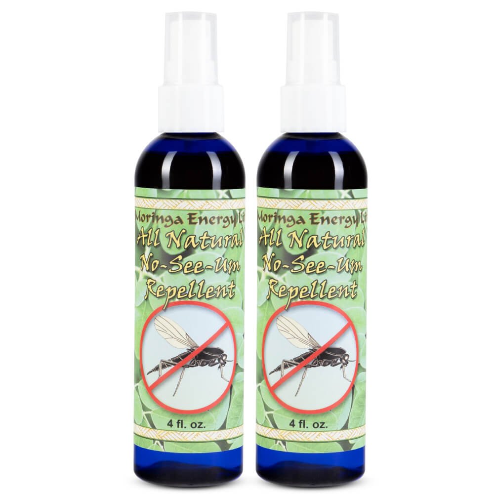 Natural Insect Repellent - Two 4 oz bottles of Moringa All Natural Spray for Bugs Noseeum Mosquito Flies Deep Woods Outdoor - Moringa Energy Life